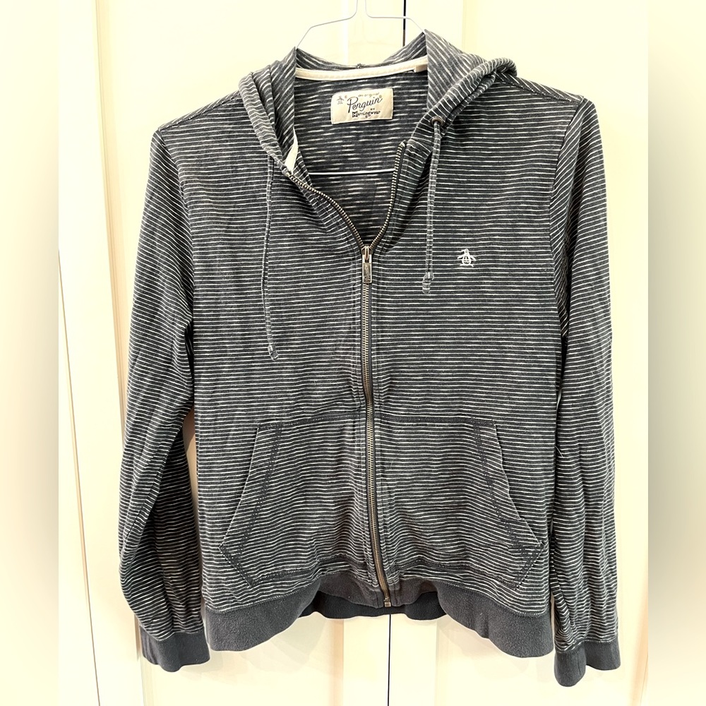 Penguin Light Hoodie. Medium. Blue & White.